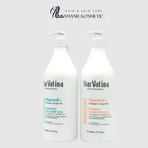 Cặp dầu gội xả Star Vatina Vitamin E 500ml - 800ml giúp dưỡng ẩm làm mềm mượt tóc, giảm rụng tóc