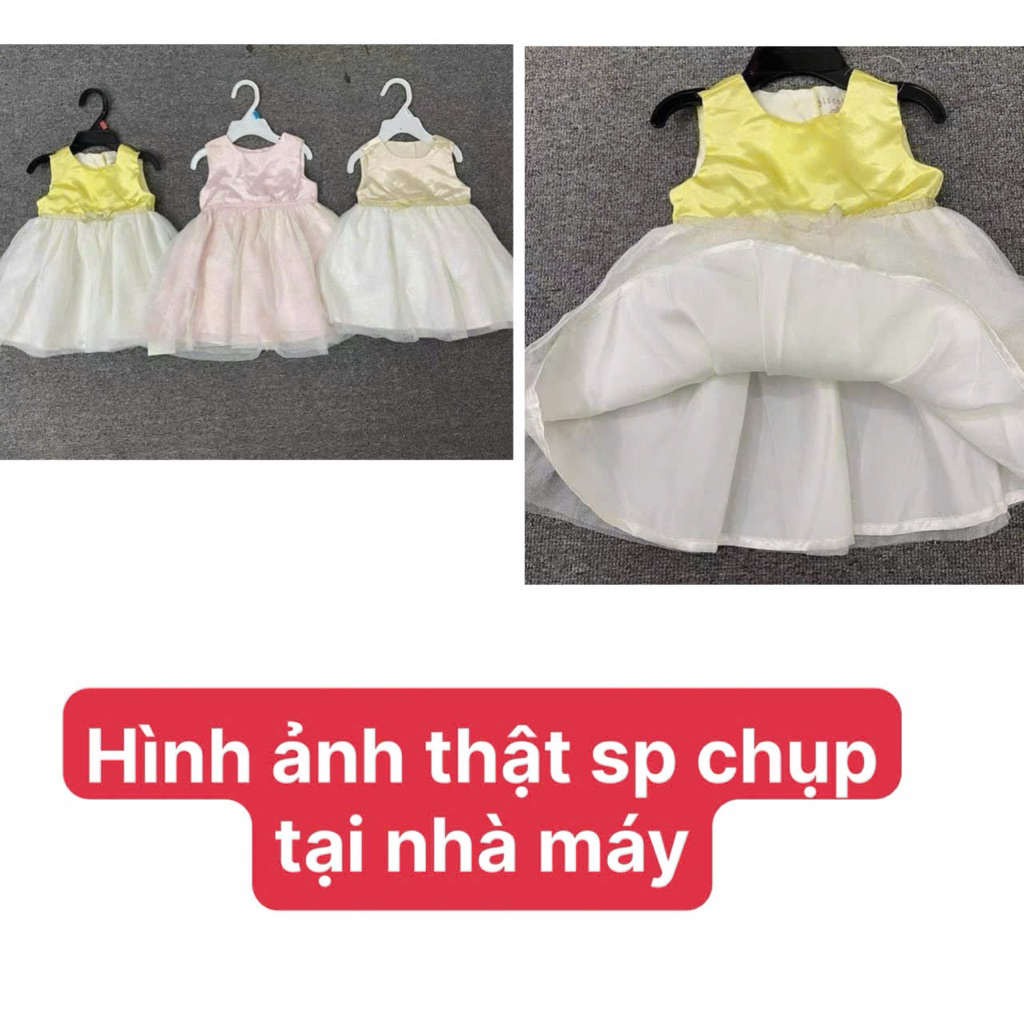 Váy Đầm Bé Gái C6513 Xuất Dư Sát Nách Size 6M (4-6kg) Phong Cách Công Chúa Nhí