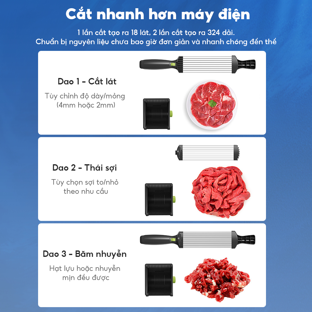 Máy Thái Thịt Tươi Sống – Máy Cắt Thịt Nhanh, Đều, Dễ Dàng Làm Sạch
