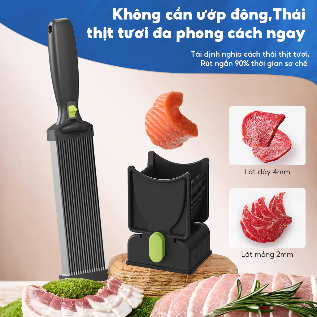 Máy Thái Thịt Tươi Sống – Máy Cắt Thịt Nhanh, Đều, Dễ Dàng Làm Sạch