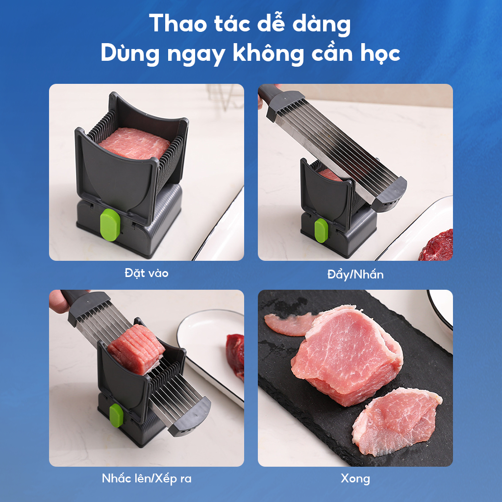 Máy Thái Thịt Tươi Sống – Máy Cắt Thịt Nhanh, Đều, Dễ Dàng Làm Sạch