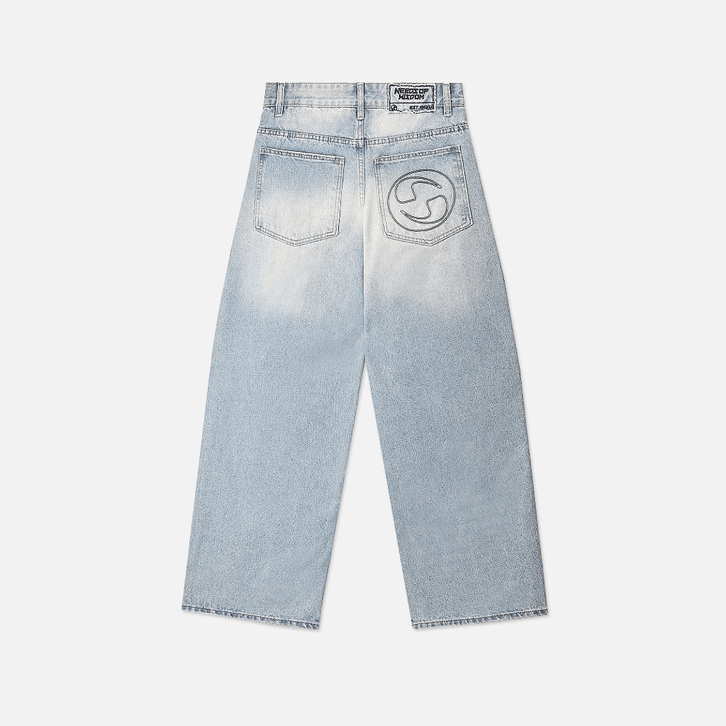Quần Jeans NEEDS OF WISDOM Wide Fit Jeans - Blue - Local Brand Chính Hãng | BigBuy360 - bigbuy360.vn
