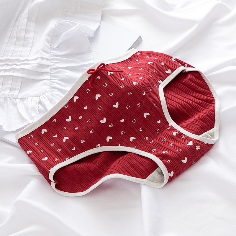Combo 10 quần lót nữ cotton dễ thương phong cách Hàn Quốc, in dâu tây 587
