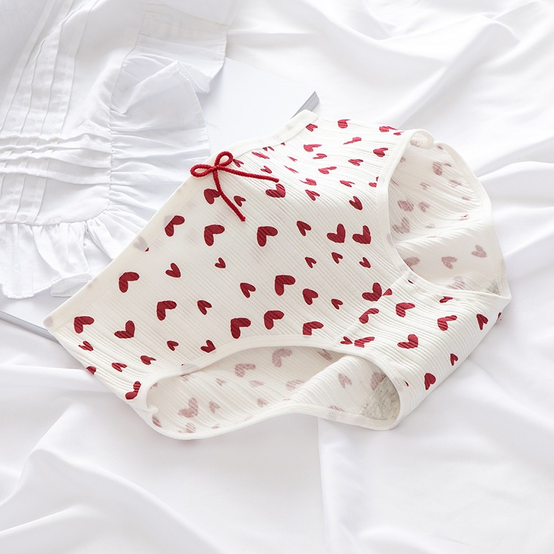 Combo 10 quần lót nữ cotton dễ thương phong cách Hàn Quốc, in dâu tây 587