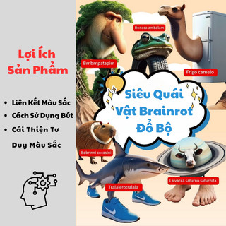 Sách Tập Tô Màu TungTungTung Sahur Trong Vũ Trụ Brainrot Với Nhiều Chủ Đề Tranh Vẽ Thú Vị Giáo Dục Cho Trẻ Từ 1-4 Tuổi