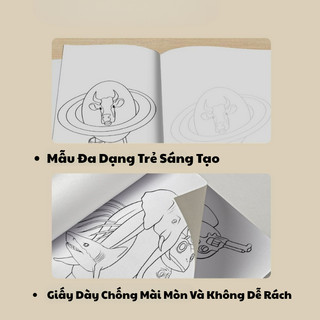 Sách Tập Tô Màu TungTungTung Sahur Trong Vũ Trụ Brainrot Với Nhiều Chủ Đề Tranh Vẽ Thú Vị Giáo Dục Cho Trẻ Từ 1-4 Tuổi
