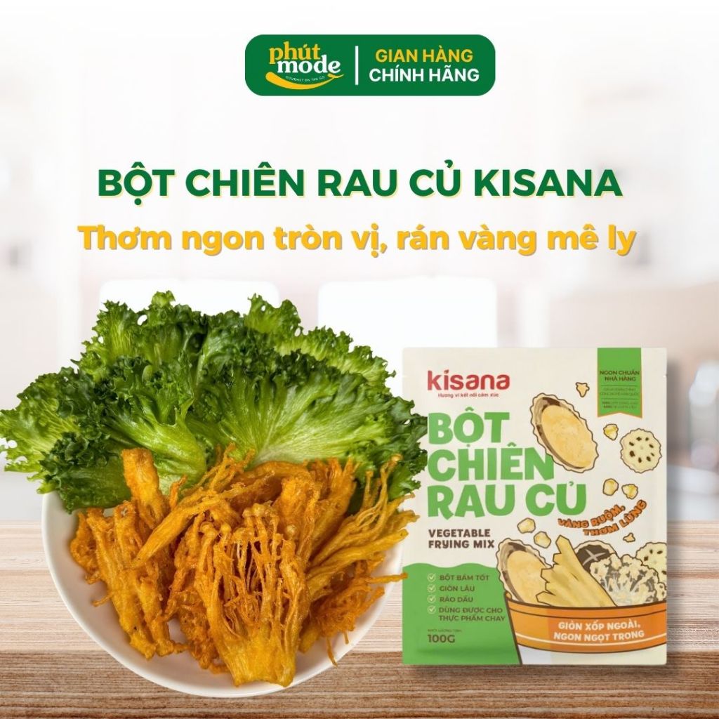 Bột chiên rau củ giòn Kisana 100g - Bột chiên giòn rụm thượng hạng chuẩn vị nhà hàng