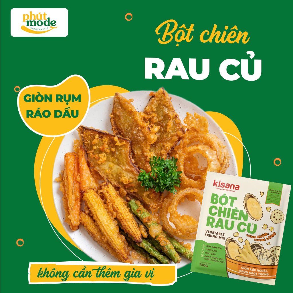 [QUÀ TẶNG 0Đ] Combo 9 Gói Bột Chiên Kisana 100g Các Loại - Chiên gà, Chiên rau củ, Chiên hải sản