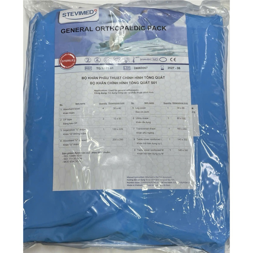 Bộ khăn phẫu thuật chỉnh hình , bộ khăn chỉnh hình tổng phát S01