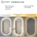 Gương LED HÌNH OVAL viền sang trọng cho Nhà Tắm và Bàn Trang Điểm, kính Việt - Nhật dày 4mm (Đầy đủ phụ kiện) — ảnh 4