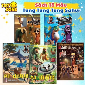 Sách Tập Tô Màu TungTungTung Sahur Trong Vũ Trụ Brainrot Với Nhiều Chủ Đề Tranh Vẽ Thú Vị Giáo Dục Cho Trẻ Từ 1-4 Tuổi