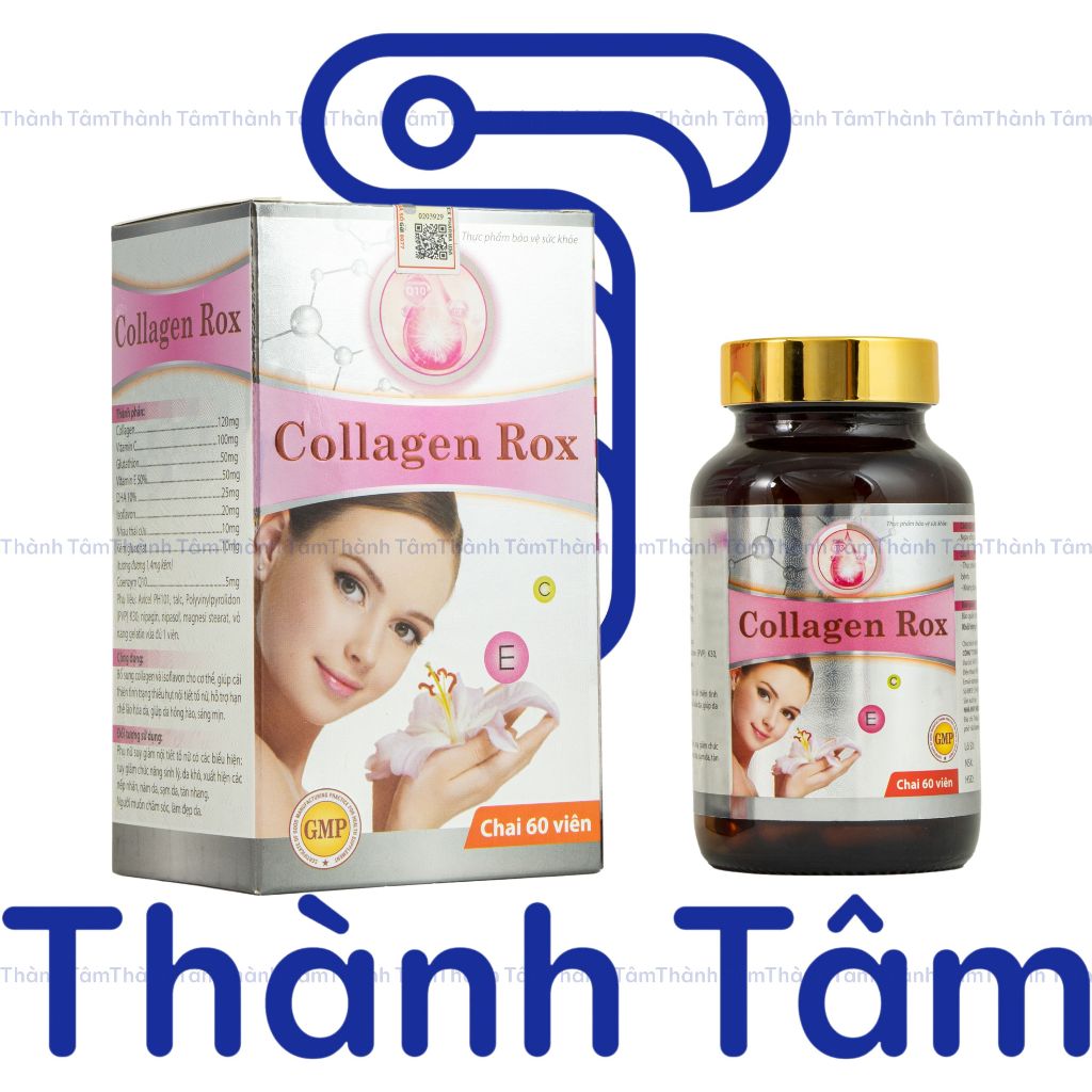 Viên uống trắng da COLLAGEN ROX BẠC hỗ trợ làm đẹp da, giảm nám mờ thâm - Hộp 60 viên