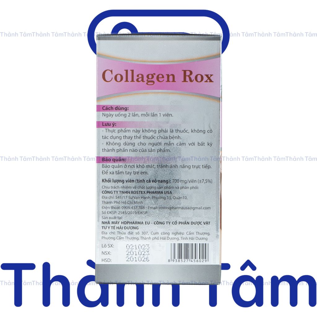 Viên uống trắng da COLLAGEN ROX BẠC hỗ trợ làm đẹp da, giảm nám mờ thâm - Hộp 60 viên