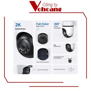 TP-Link Tapo C510W Camera 2K Outdoor AI Xoay Lật 360 Độ, Bảo Mật, IP65 Kháng Nước, Bụi, Nhìn Đêm Xa Rõ Nét