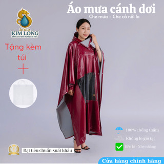 Áo Mưa Cánh Dơi Hai Da Cao Cấp - Không Thấm Nước - Phù Hợp Thời Trang