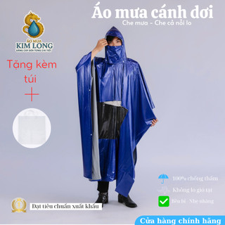 Áo Mưa Cánh Dơi Hai Da Cao Cấp - Không Thấm Nước - Phù Hợp Thời Trang