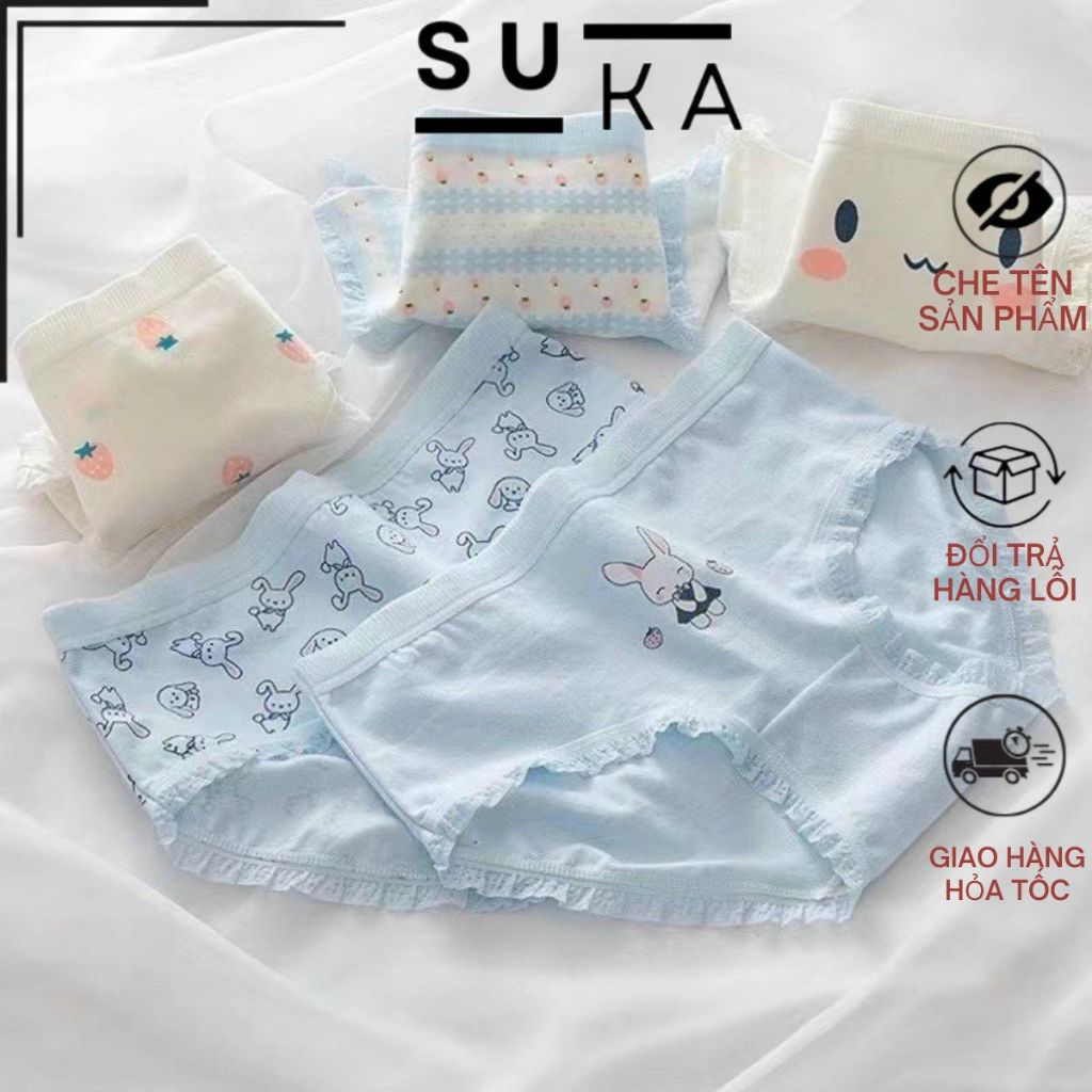 Combo 10 quần lót học sinh nữ cotton hoạ tiết cute đáng yêu, mềm mại thoáng khí 589