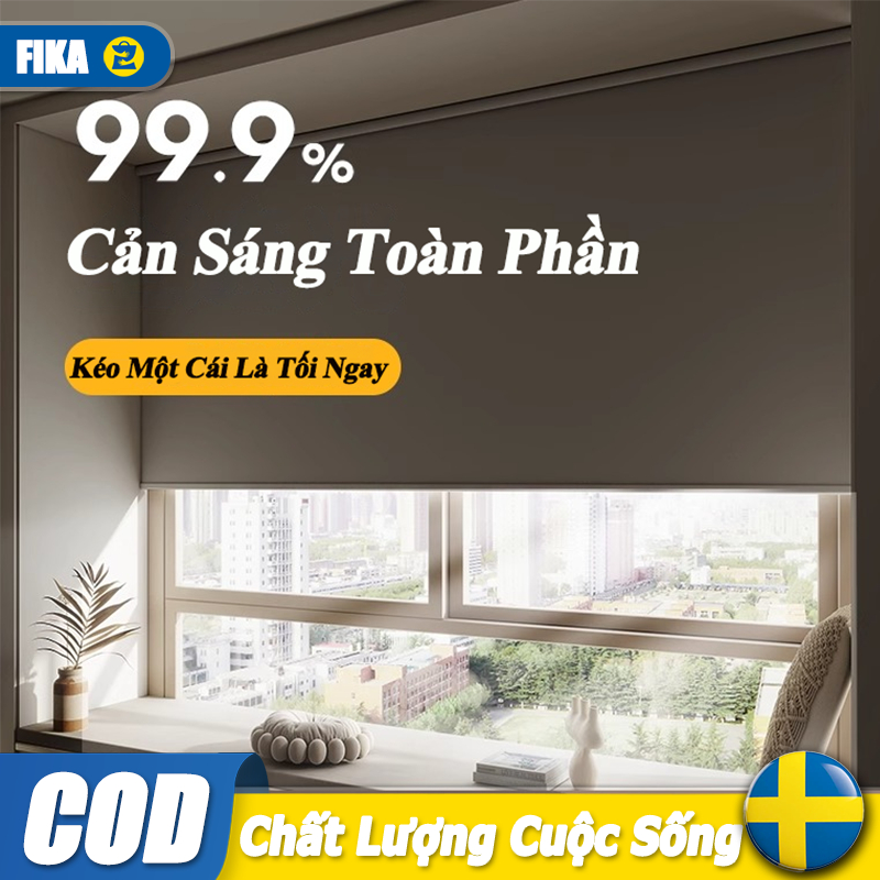 FIKA Rèm Cuốn Chống Nắng Toàn Phần Màu Xám | Rèm Cửa Sổ Cản Sáng 99% ...