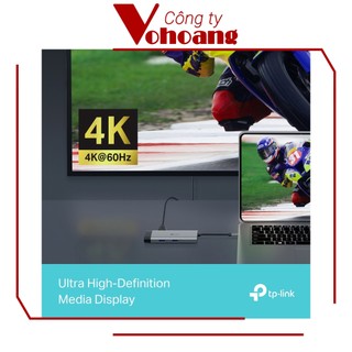 Hub USB Type-C 6 Cổng TP-Link UH6120C HDMI 4K@60Hz, 1 Gigabits LAN, 1 USB-C, 2 USB-A
