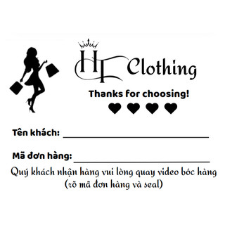 50 Phiếu giao hàng ghi tên shop, có sẵn keo dán, mực in đậm Kích thước 10x15 cm