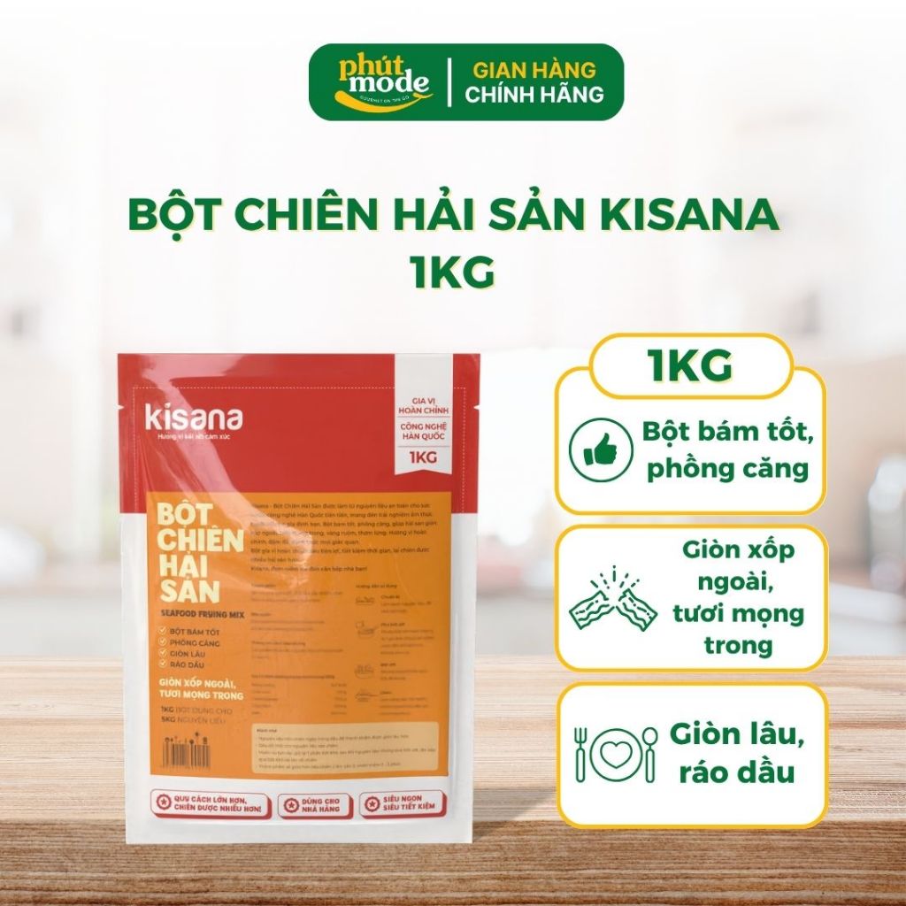 Bột chiên giòn Kisana 1kg các loại - Bột chiên giòn rụm thượng hạng chuẩn vị nhà hàng