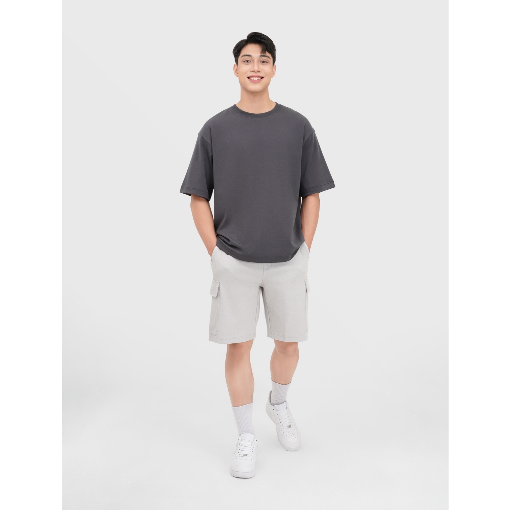 Áo phông nam CANIFA cộc tay cổ tròn chất cotton mềm mại dáng basic 8TS25S012