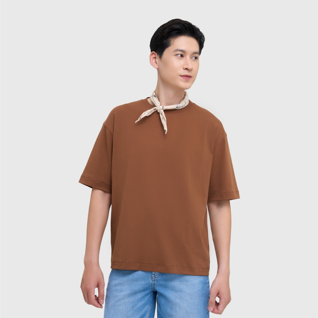 Áo phông nam CANIFA cộc tay cổ tròn chất cotton mềm mại dáng basic 8TS25S012