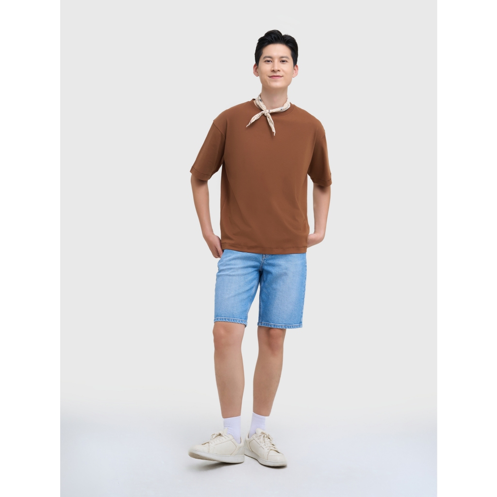 Áo phông nam CANIFA cộc tay cổ tròn chất cotton mềm mại dáng basic 8TS25S012