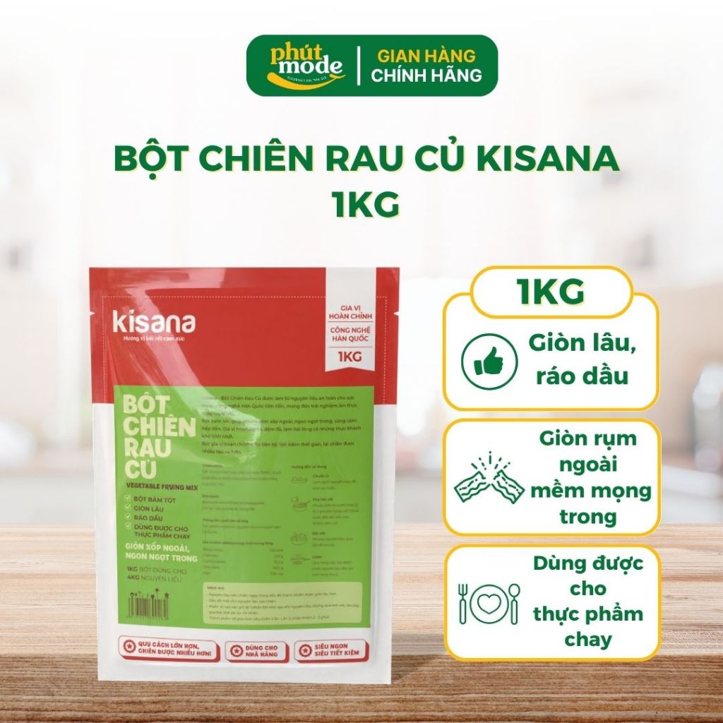 Bột chiên giòn Kisana 1kg các loại - Bột chiên giòn rụm thượng hạng chuẩn vị nhà hàng