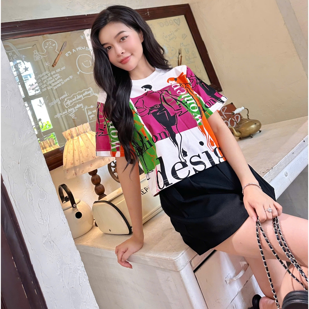 Áo Thun Mirage Họa Tiết Cô Gái Local Brand Chất 100% Cotton Mềm Mịn Thoáng Mát