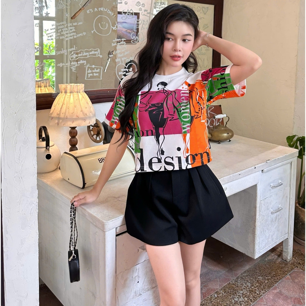 Áo Thun Mirage Họa Tiết Cô Gái Local Brand Chất 100% Cotton Mềm Mịn Thoáng Mát