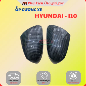 Bộ 2 ốp gương xe HYUNDAI Grand I10 đời 2014 - 2025 - Mẫu Vân Carbon cao cấp dùng chung bản [SEDAN & HATBACK]