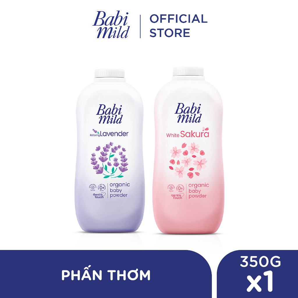 Phấn Rôm Trẻ Em Babi Mild White Sakura 350g