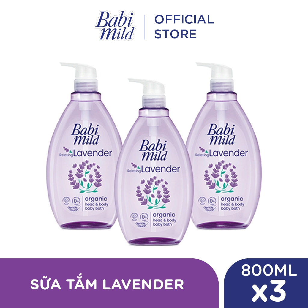 Combo 3 Sữa tắm gội toàn thân cho bé Babi Mild chai 800ml