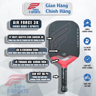 (Chính hãng) Vợt Pickleball F-Sports Air Force – Raw T700 / 3K Carbon Ép Nhiệt – Nhám Tự Nhiên, Đánh Êm, Tạo Xoáy Tốt