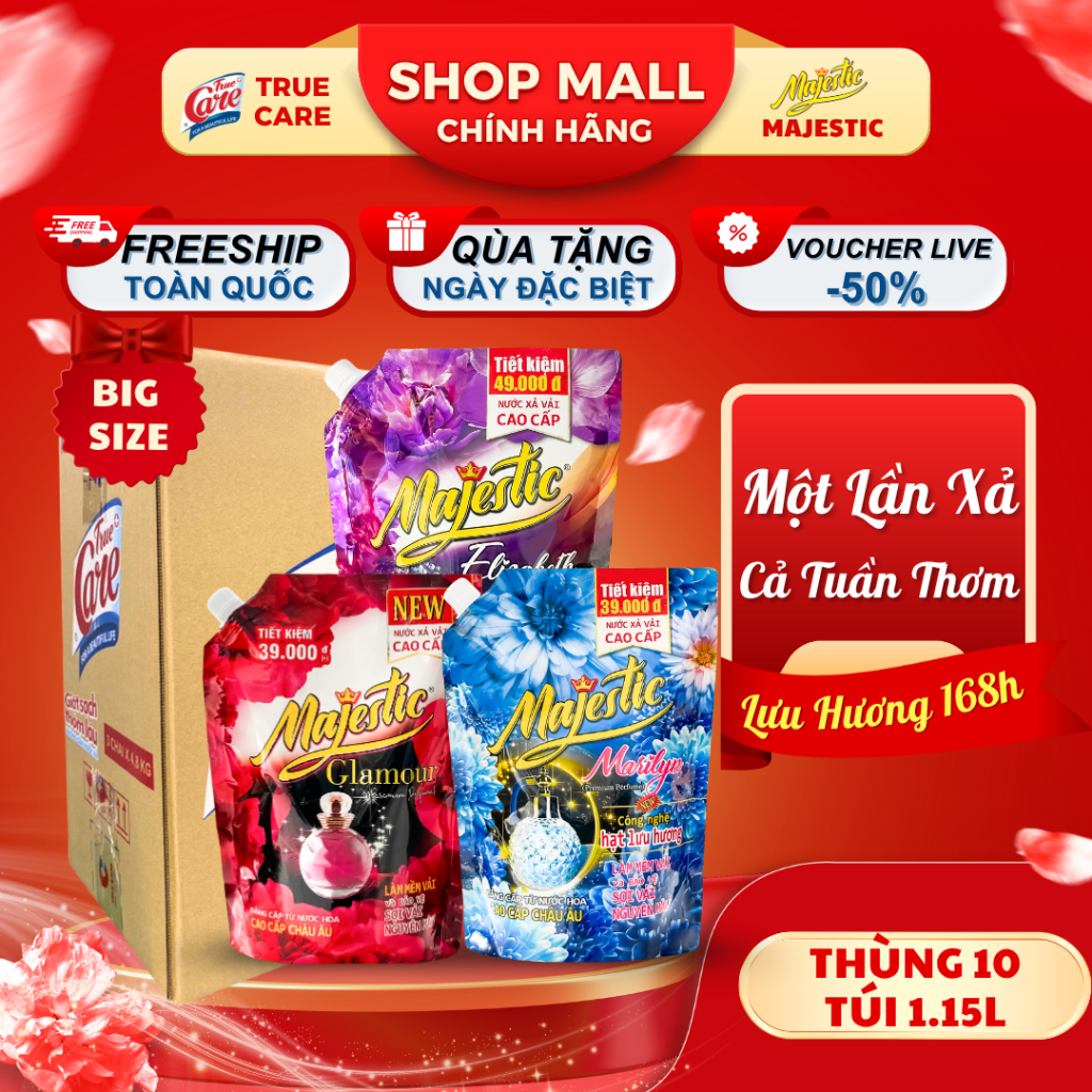 Thùng Nước Xả Vải True Care Majestic (1.15Kg - 3.3Kg)