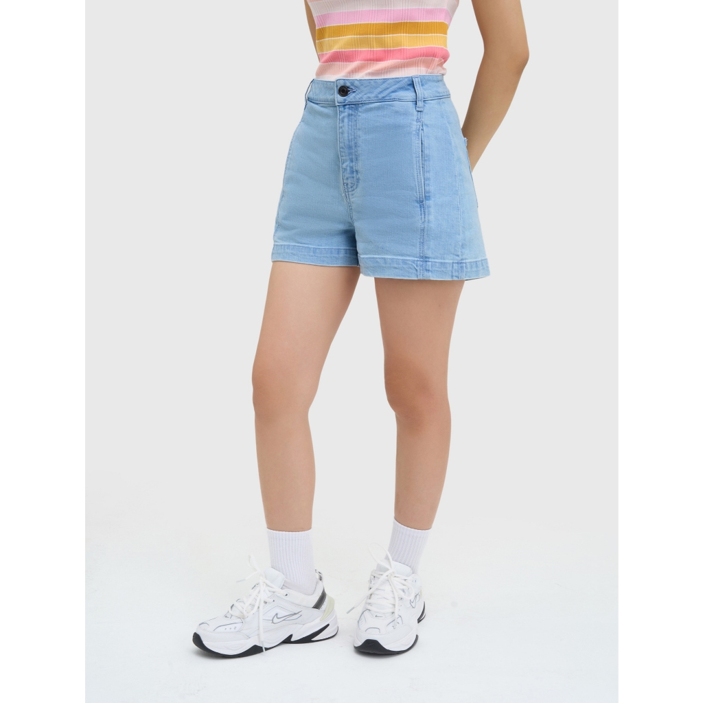 Quần short jean nữ CANIFA dáng basic ống vừa 6BS25S006