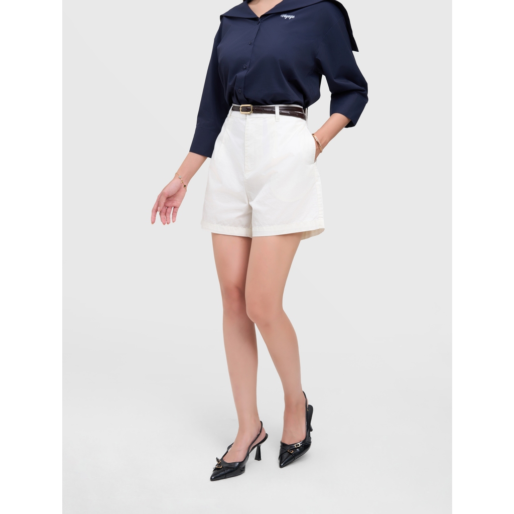 Quần short nữ CANIFA cạp cao ống rộng vừa 6BS25S011