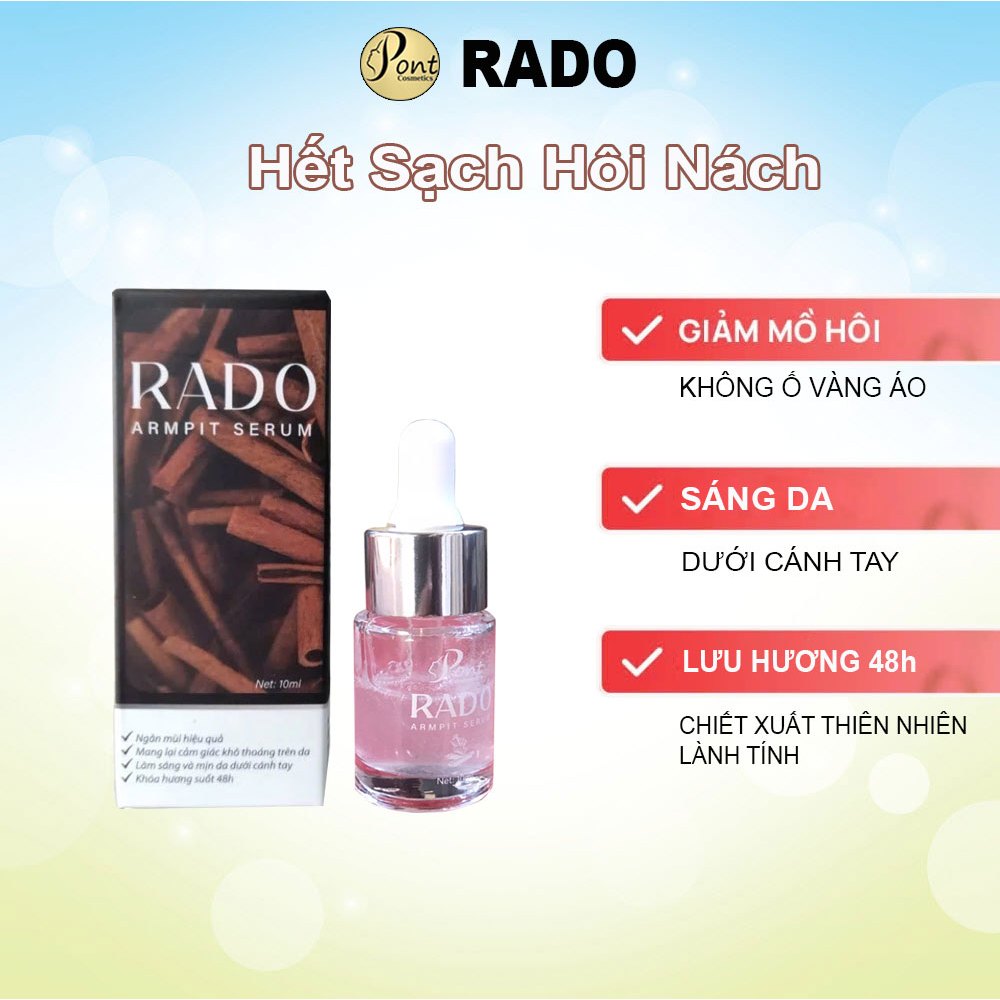 Serum Hôi Nách RADO - GIảm Hôi Nách, Hôi Chân và Sáng Da sạch hôi nách vĩnh viễn lọ 10ml