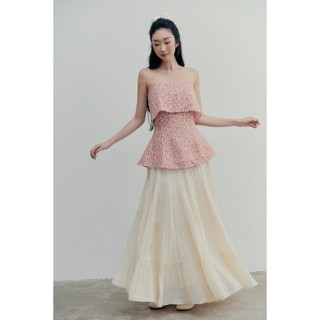 Áo OLV cúp ngực dáng peplum chạy bảng tầng ngực nữ tính nhiều màu ngọt ngào Genevie phù hợp đi chơi