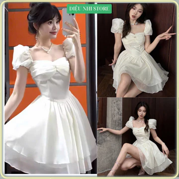 Đầm Dự Tiệc Đi Chơi Đi Dự Tiệc Áo Có Đệm Ngực+ Chân Váy Tầng Siêu Xinh Phù Hợp Đi Dự Tiệc+Đi Chơi