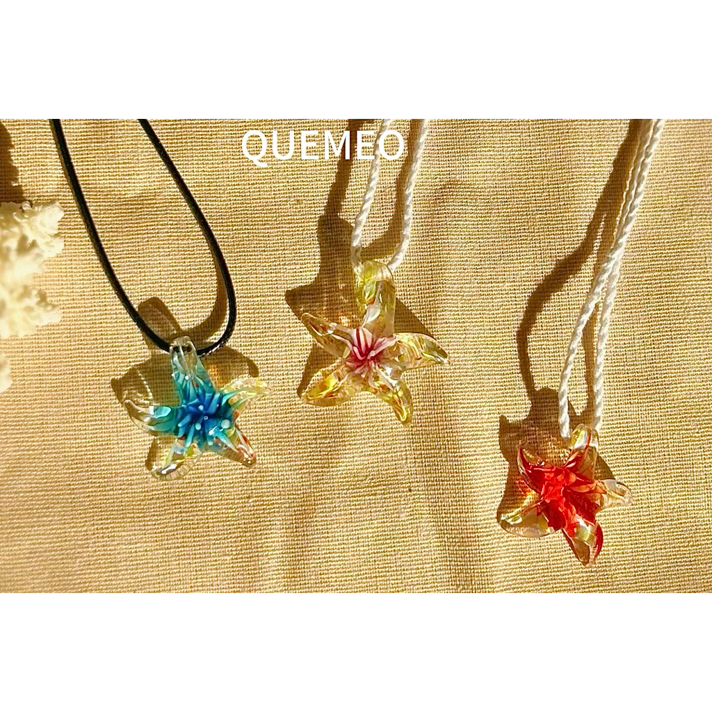 [SỈ] Dây chuyền mặt Hoa Thuỷ Tinh FLOWER QUEMEO Phụ Kiện Đi Biển PHIÊN BẢN MỚI