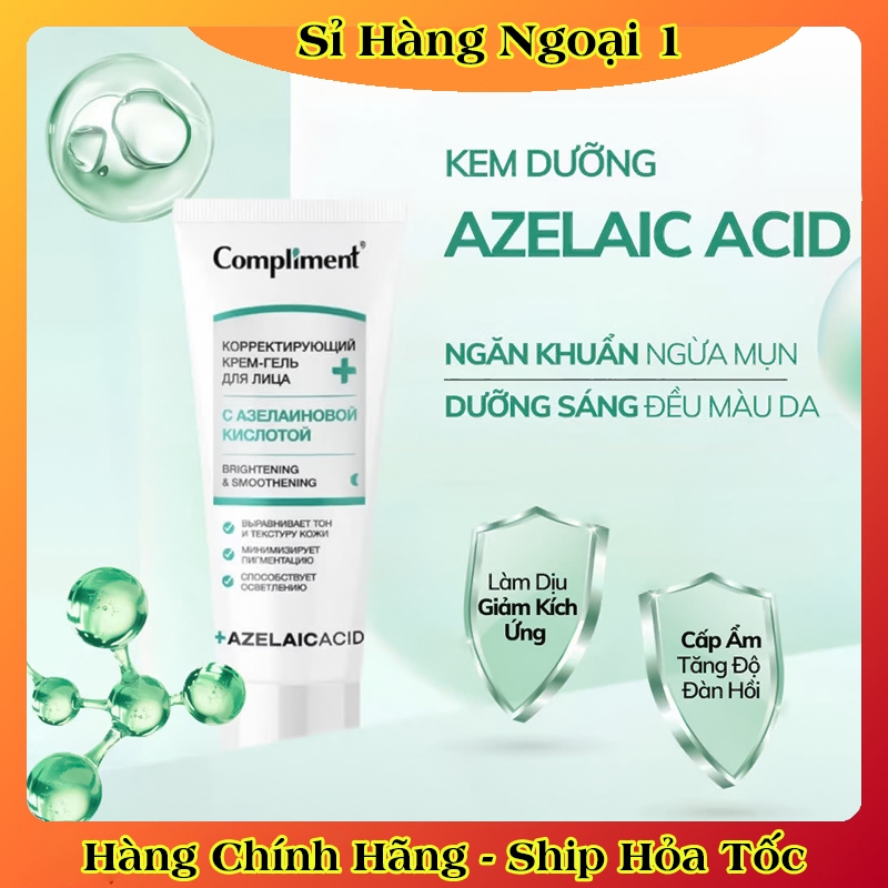 [MẪU MỚI XANH LÁ] Serum và Kem dưỡng Compliment Azelaic Acid giảm thâm mụn, đều màu da 27ml của Nga