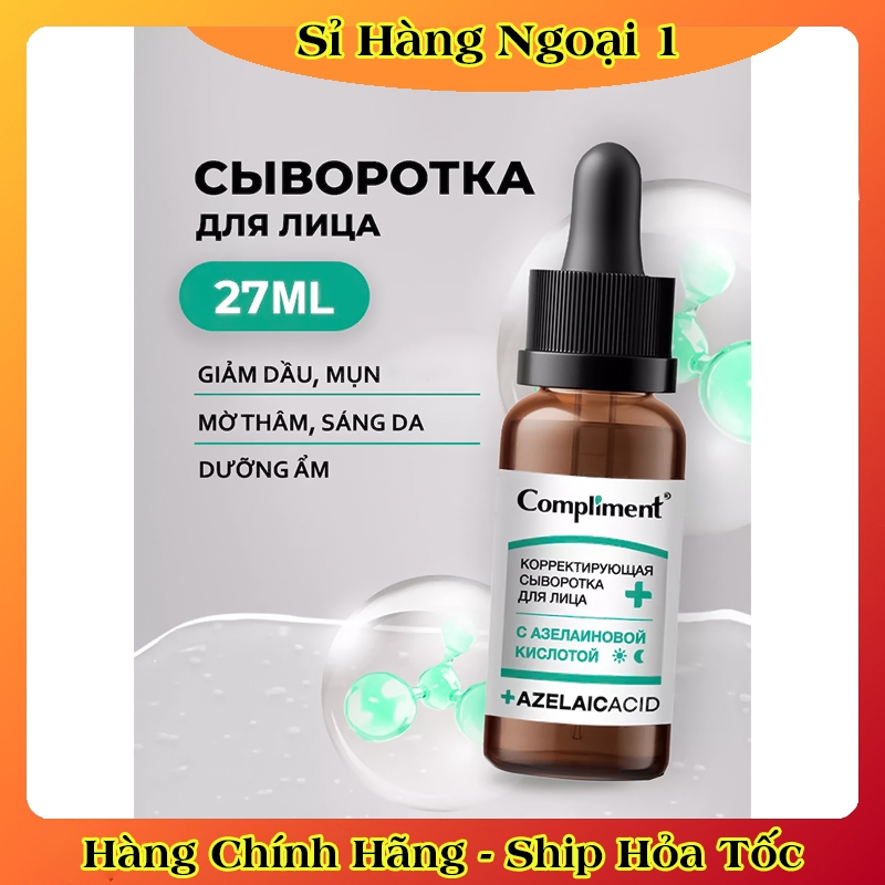 [MẪU MỚI XANH LÁ] Serum Compliment Azelaic Acid giảm thâm mụn, đều màu da 27ml của Nga