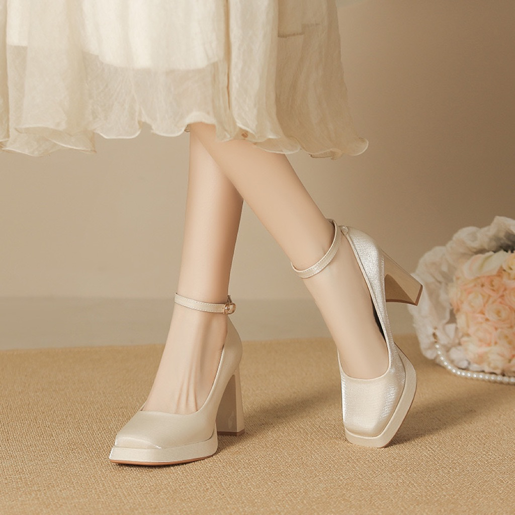 Giầy cao gót Quảng châu cao cấp chất satanh bling cao 8cm (HT8126-1)
