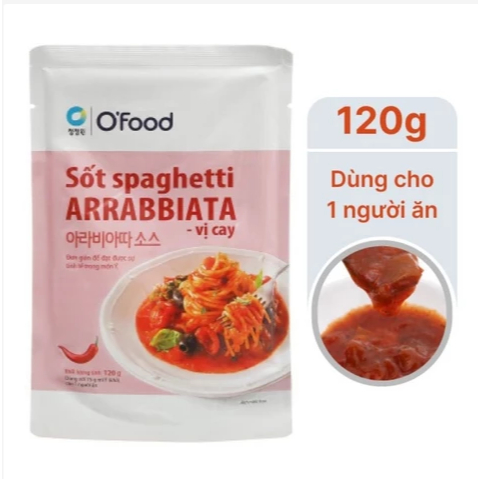 Combo 5 gói sốt mỳ Ý Spaghetti OFood vị chuẩn Ý (gói 120g)