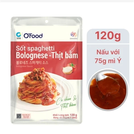 Combo 5 gói sốt mỳ Ý Spaghetti OFood vị chuẩn Ý (gói 120g)