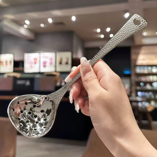 Muỗng Inox kim cương cao cấp Chubby Chef sáng bóng có cán cầm dài muỗng ăn súp đầu tròn tiện lợi sang trong decor