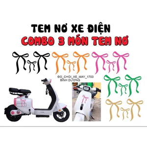 tem nơ dán xe điện k1, vc trang trí xe điện
