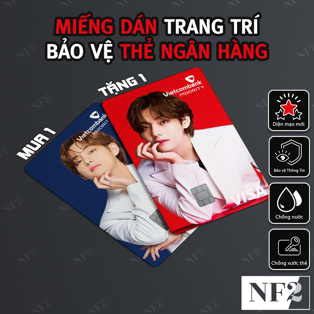 Miếng Dán Trang Trí BTS x PLD - Decal Sticker Thẻ ATM (Thẻ Chung Cư, Thẻ Xe, Debit, Credit) NF2